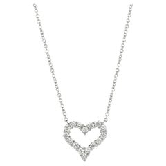 Tiffany & Co. Round Brilliant Cut Diamond Platinum Tiffany Hearts Mini Pendant