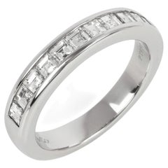 Tiffany & Co. Princess Cut Diamond Platinum Half Eternity Ring - Size: US 5 3/4