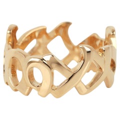 Tiffany 18ct Yellow Gold Paloma Picasso Vintage Love & Kisses Ring - Size: US 6