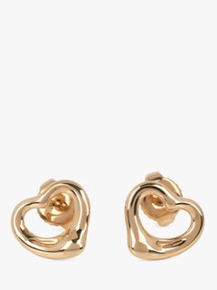 Tiffany & Co. 18ct Yellow Gold 11mm Open Heart Stud Earrings