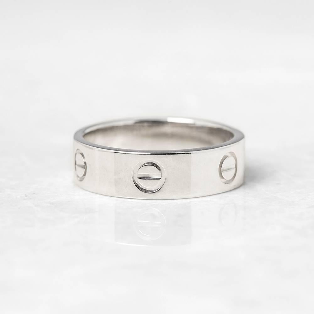 Cartier White Gold Love Ring In Good Condition In Bishop's Stortford, Hertfordshire