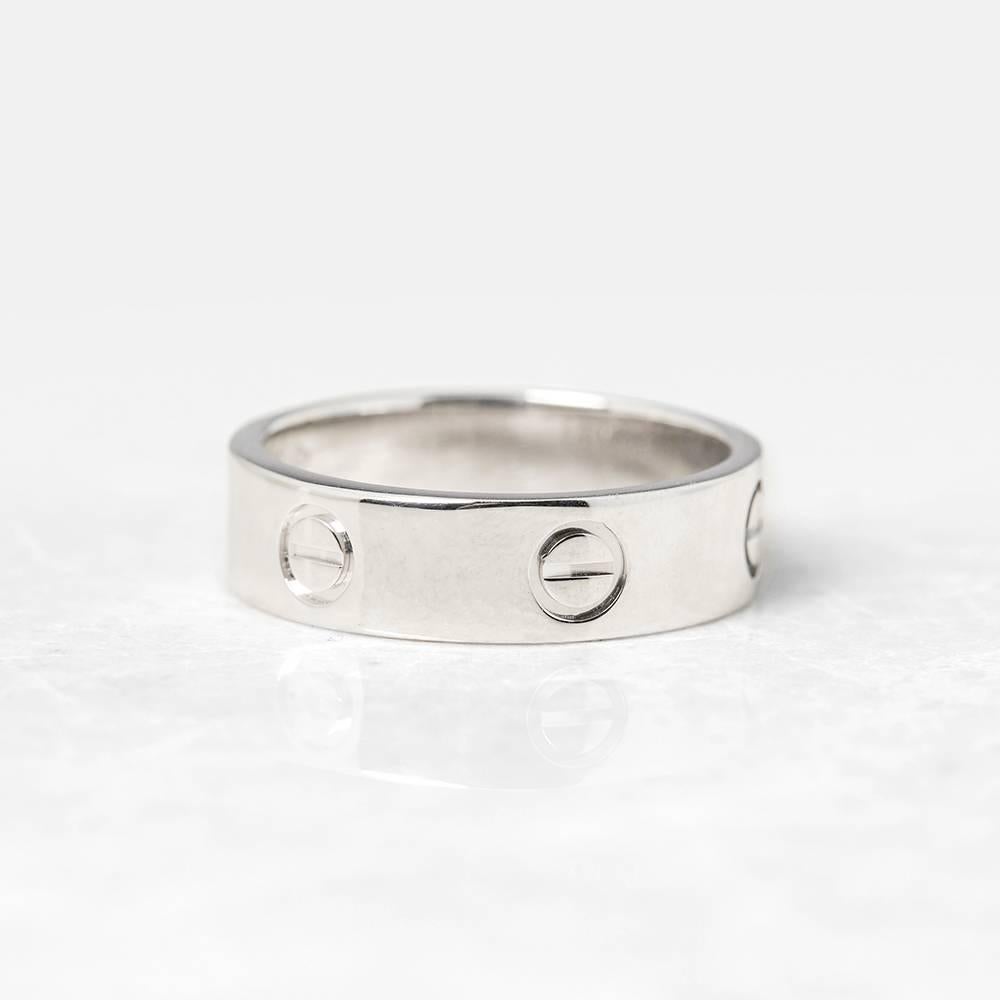 Women's or Men's Cartier White Gold Love Ring