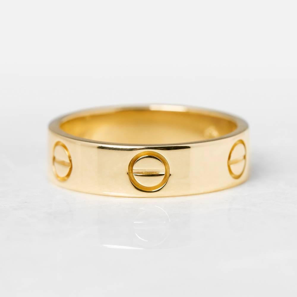 Cartier Yellow Gold Love Ring In Good Condition In Bishop's Stortford, Hertfordshire