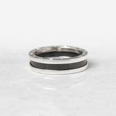 Bulgari Black Ceramic Silver B.Zero 1 Ring