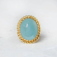 Anillo de aguamarina en cabujón de oro amarillo de 18 quilates Carla Amorim
