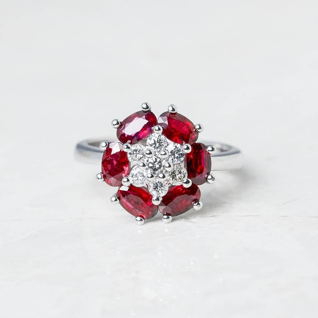 Code: COM847
Brand: Candame
Description: 18k White Gold 0.60ct Ruby & 0.25ct Diamond Floral Design Ring
Accompanied With: Presentation Box
Gender: Ladies
UK Ring Size: M
EU Ring Size: 53
US Ring Size: 6 1/4
Resizing Possible?: YES
Band Width:
