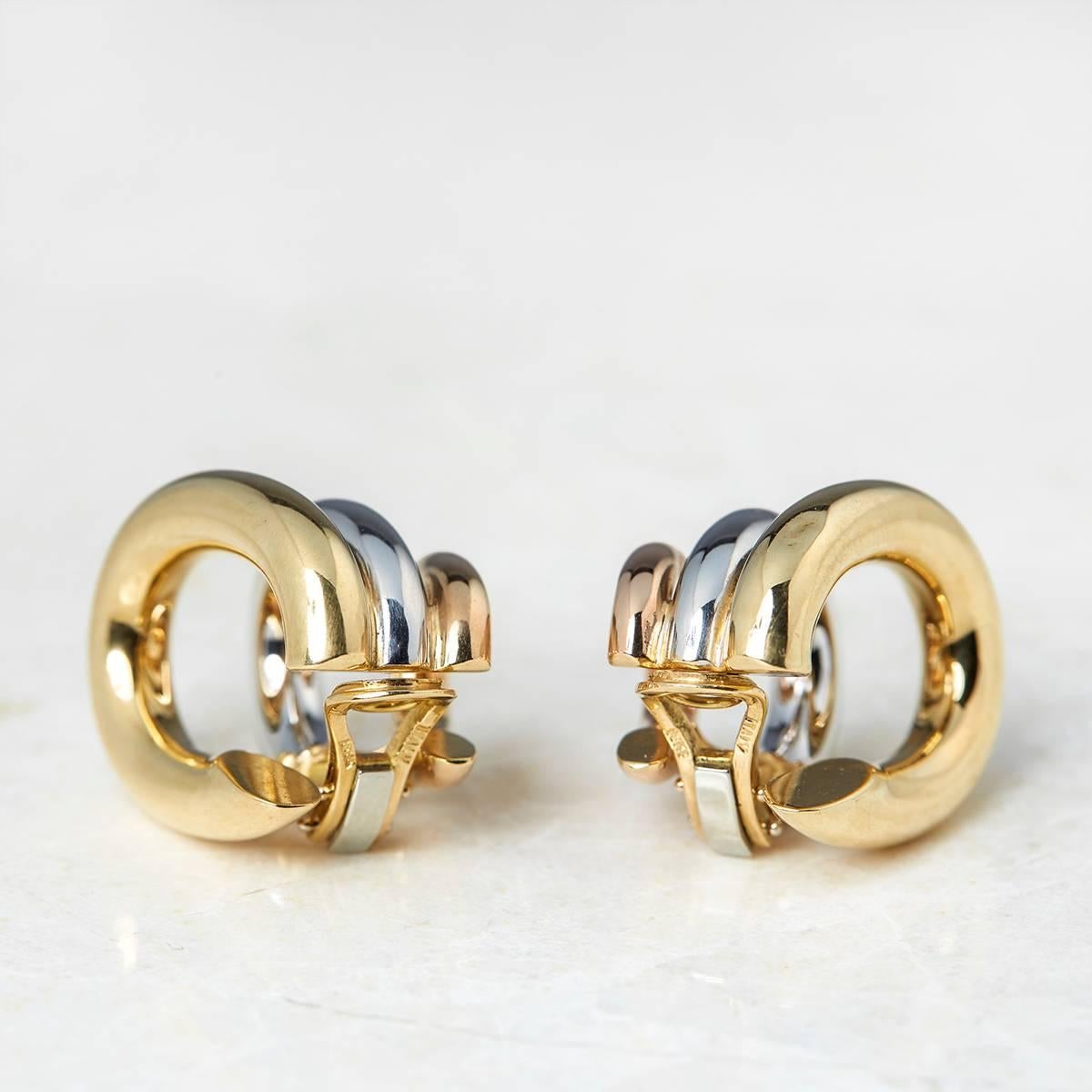Women's David Morris Tri Color Gold Earrings