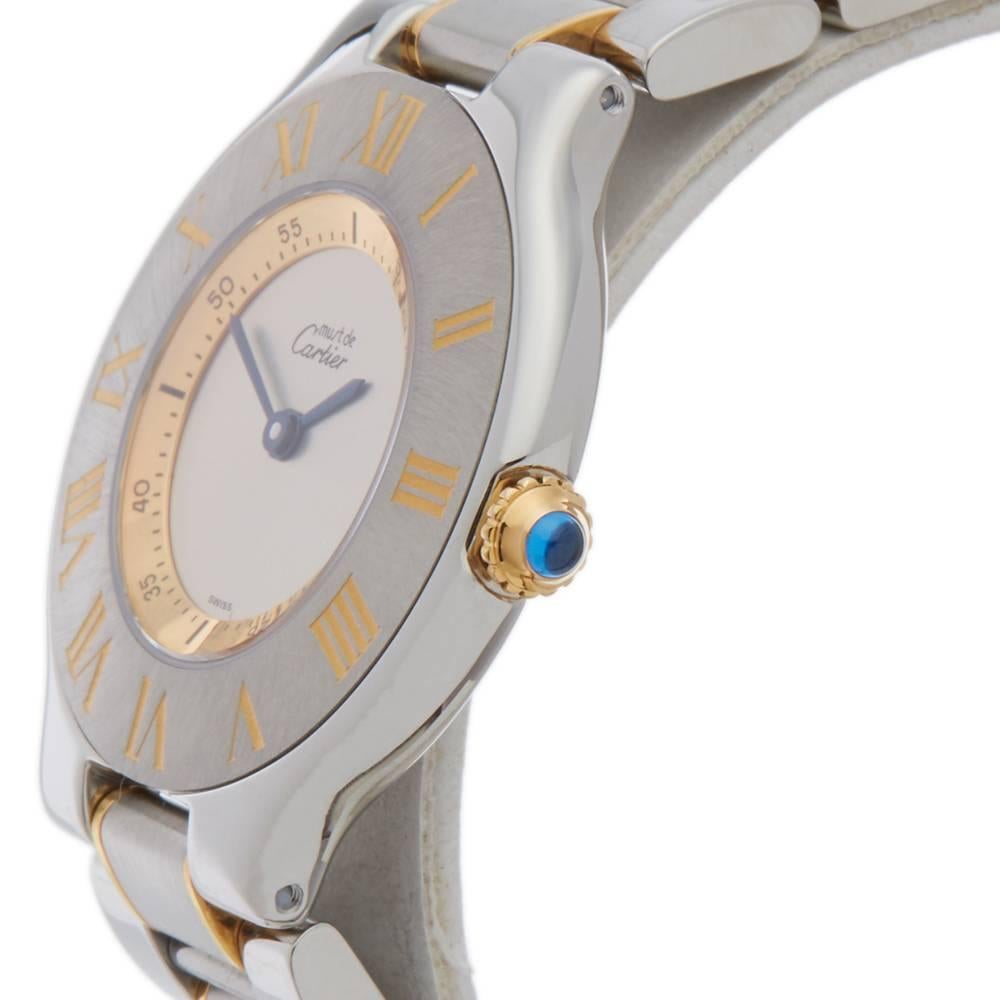 Women's Cartier Ladies Must De Cartier 21 Yellow Gold Stainless Steel Quartz Wristwatch