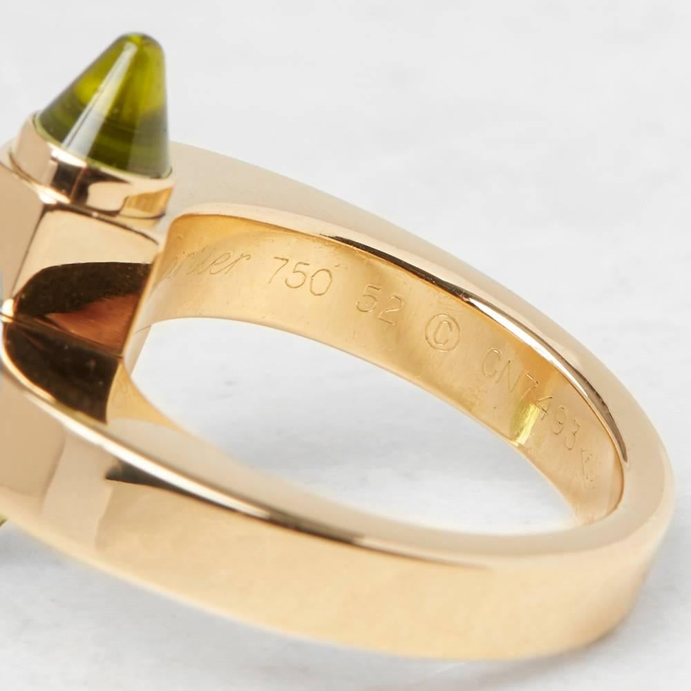 Women's Cartier Yellow Gold Peridot Menotte Ring