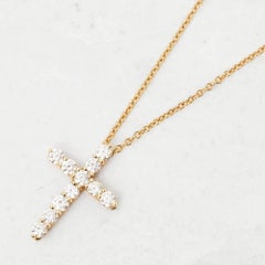 Tiffany & Co. Yellow Gold Diamond Cross Necklace