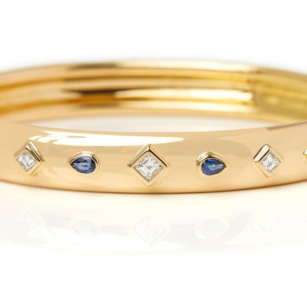 Cartier 18 Karat Yellow Gold Sapphire & Diamond Must De Cartier Bracelet 3