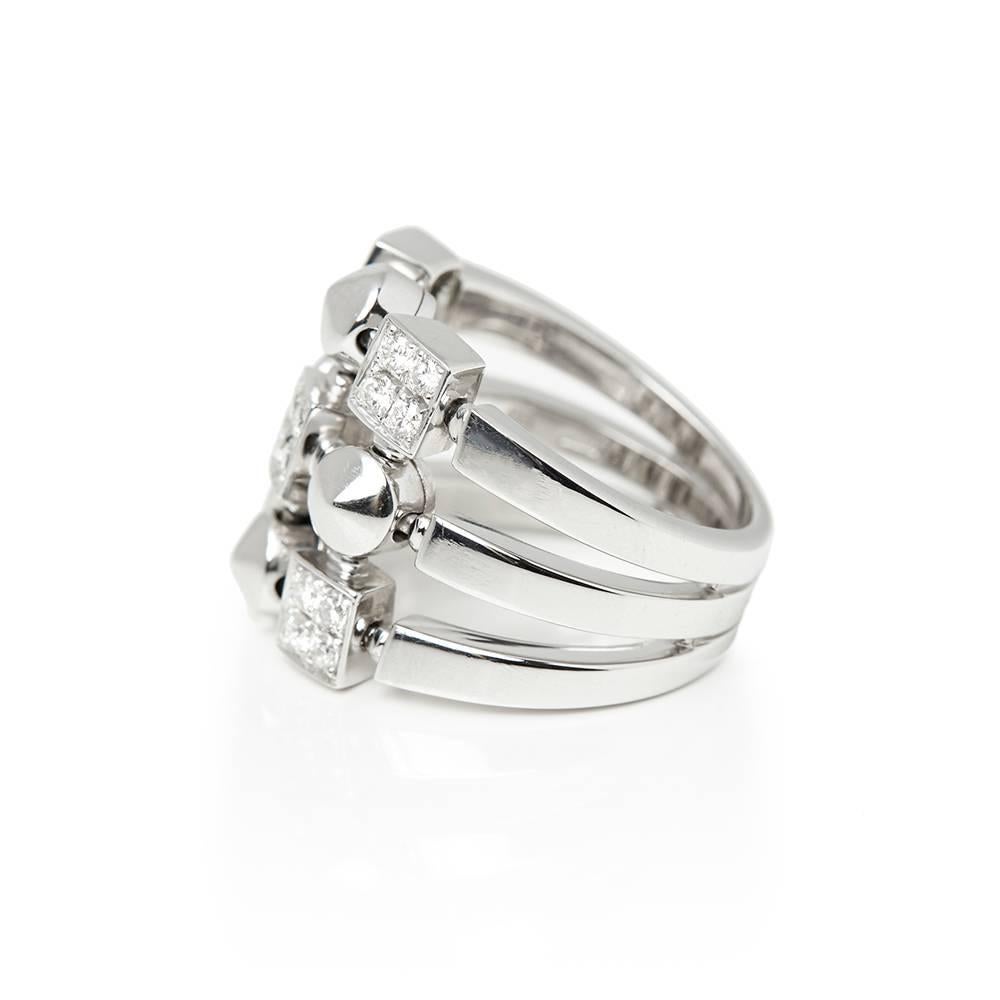 Round Cut Bulgari 18 Karat White Gold Round Brilliant Cut Diamond Lucéa Ring