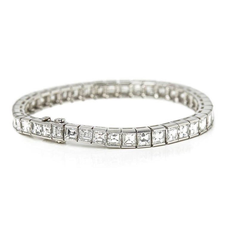 Cartier Platinum 15.00 Carat Diamond Riviere Tennis Bracelet at 1stDibs