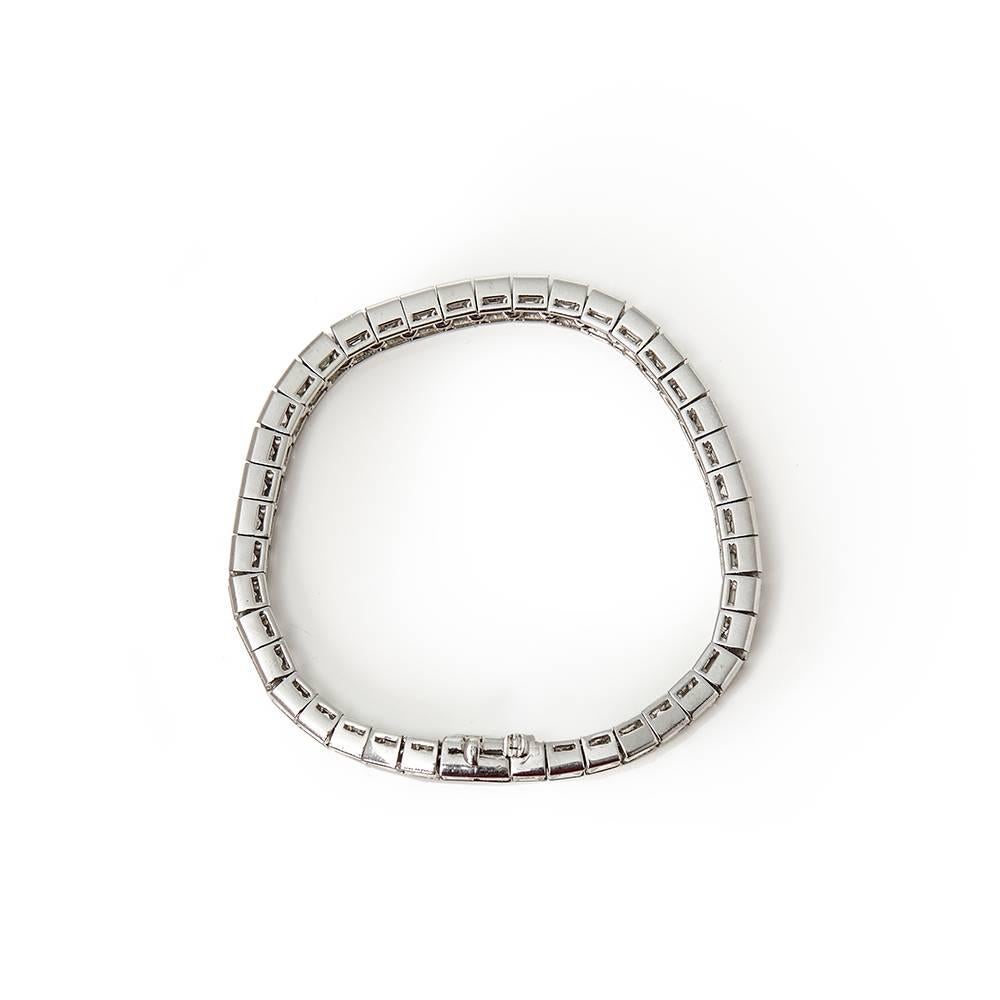 Women's Cartier Platinum 15.00 Carat Diamond Riviere Tennis Bracelet
