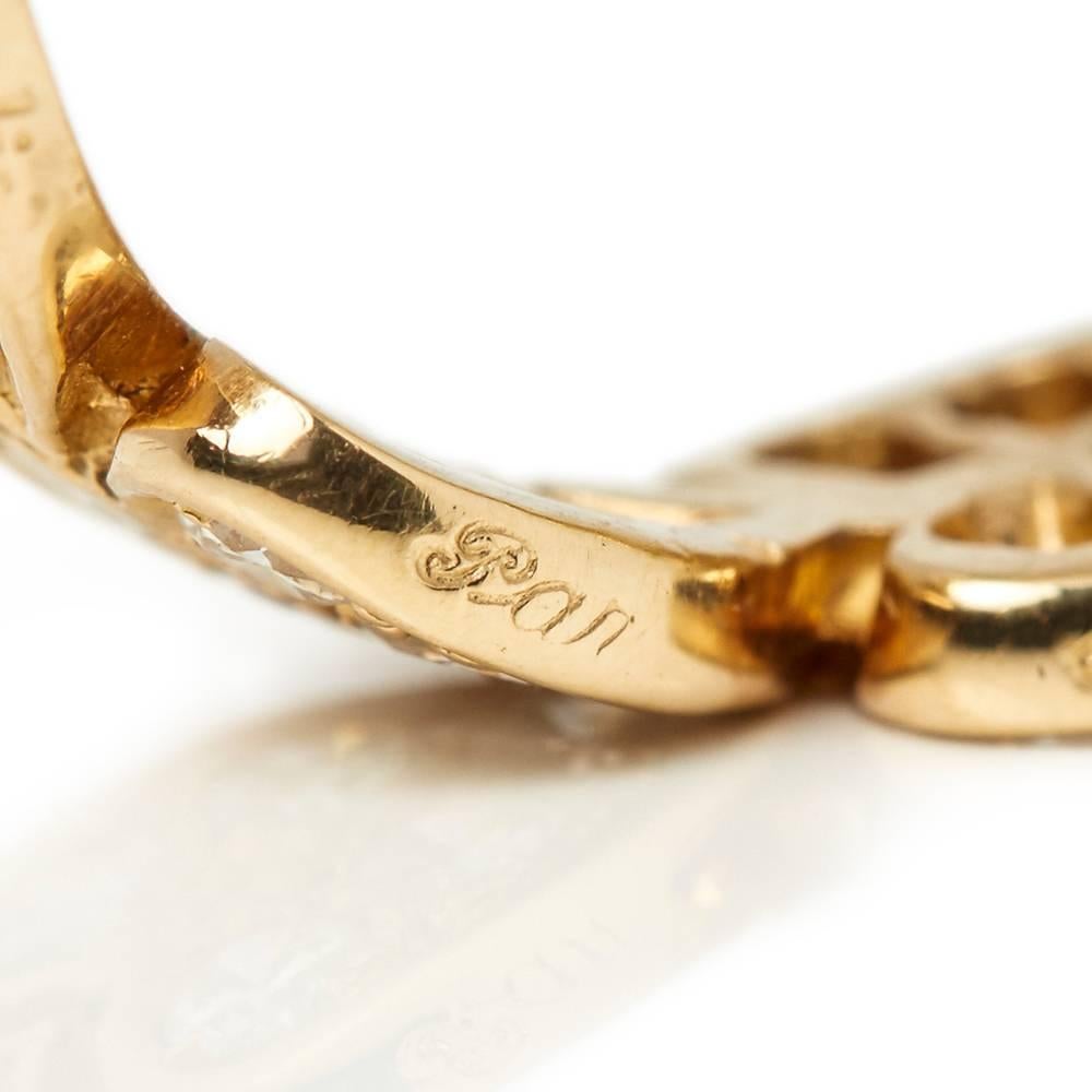Cartier 18 Karat Yellow Gold Round Brilliant Cut Diamond Heart Band Ring  In Excellent Condition In Bishop's Stortford, Hertfordshire