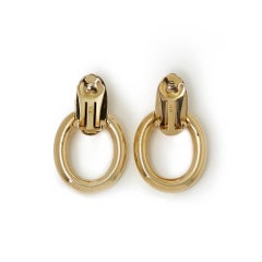 Cartier 18 Karat Yellow Gold Door Knocker Clip-On Earrings