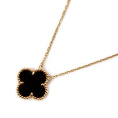 Van Cleef & Arpels Onyx Alhambra Necklace