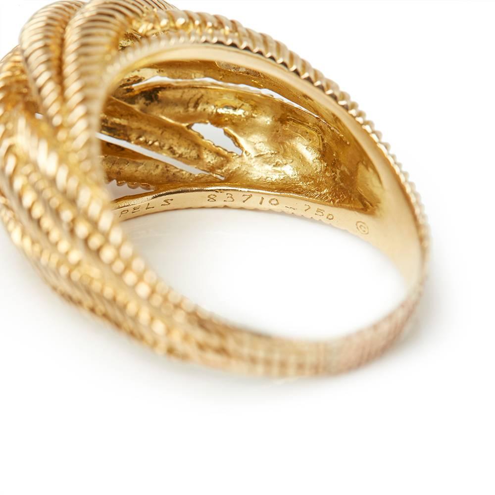 Van Cleef & Arpels 18 Karat Yellow Gold Rope Twist Design Bombé Ring 2