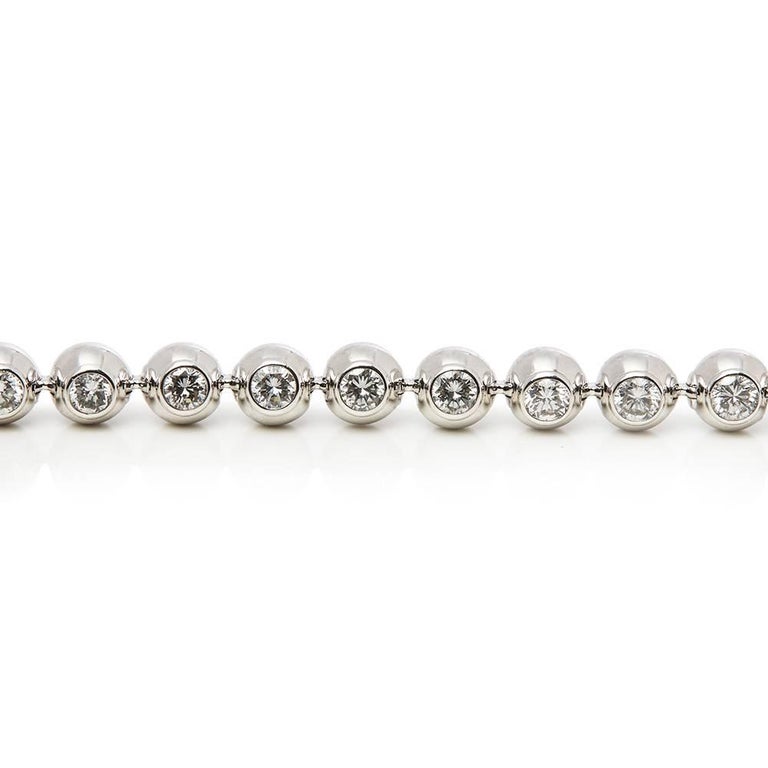 Cartier 18 Karat White Gold Diamond Perles De Diamants Tennis Bracelet ...