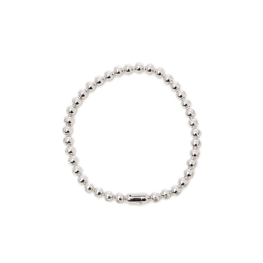 Women's Cartier 18 Karat White Gold Diamond Perles De Diamants Tennis Bracelet