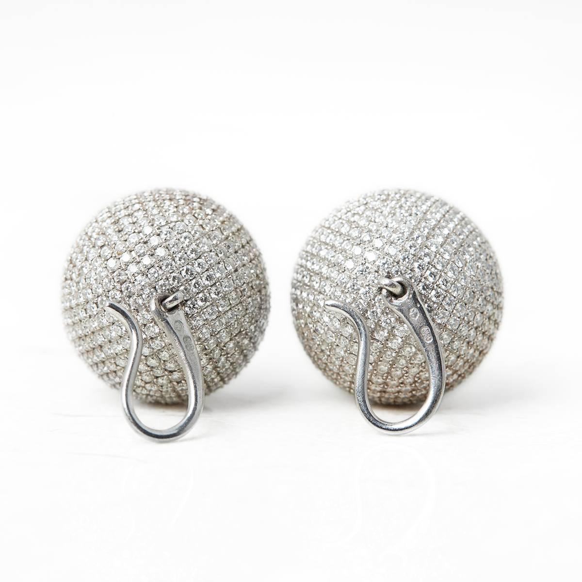 Women's Bottega Veneta 18 Karat White Gold Diamond Sfera Drop Earrings
