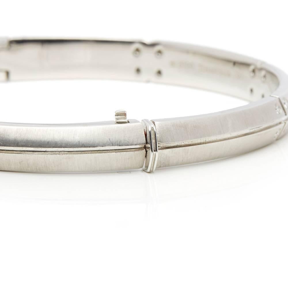 Round Cut Tiffany & Co. 18 Karat White Gold Diamond Streamerica Bracelet