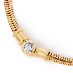 Theo Fennell 18 Karat Yellow Gold Solitaire Diamond Collar Necklace