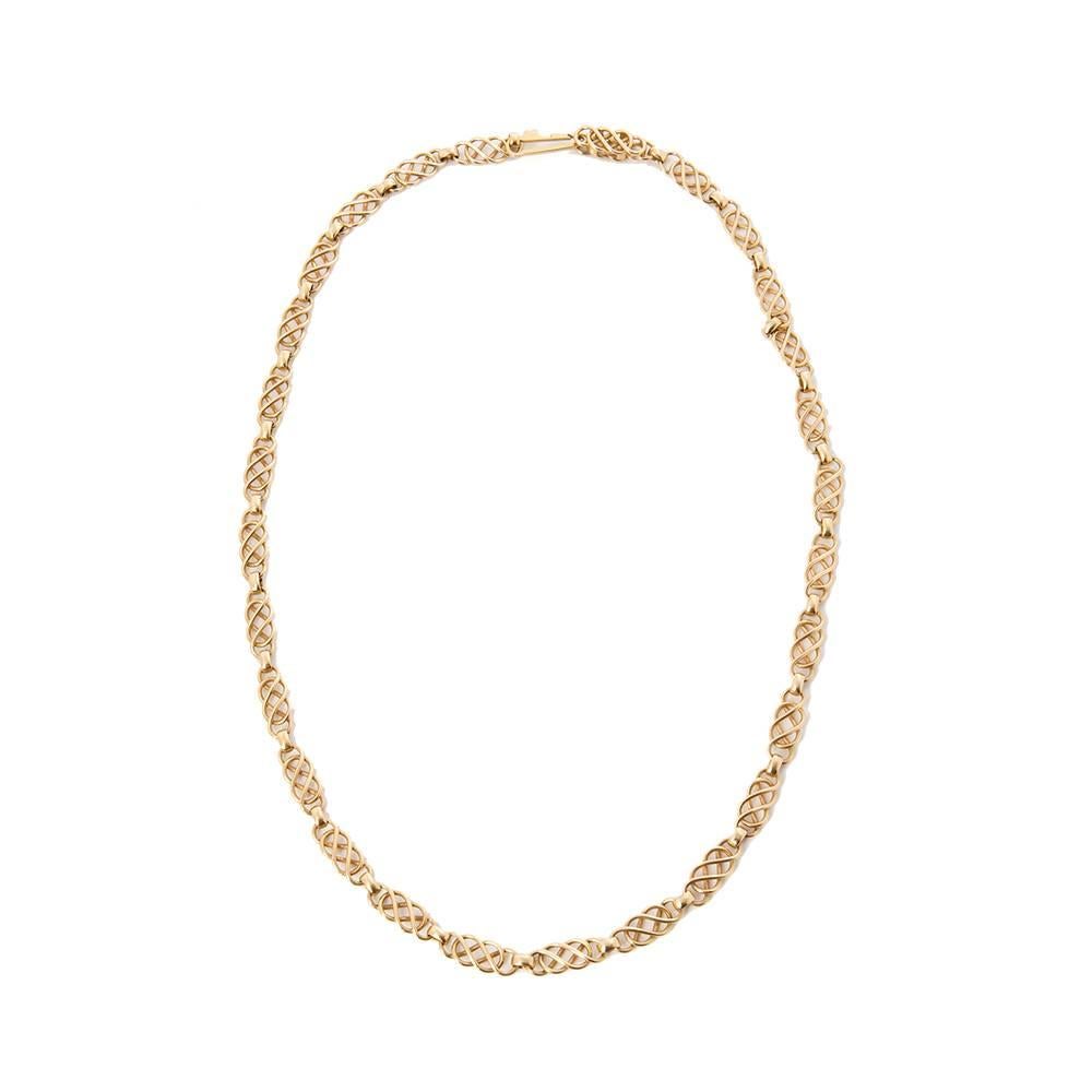 Women's Georg Jensen 18 Karat Yellow Gold Long Vintage Chain Necklace