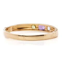 Chanel 18 Karat Yellow Gold Amethyst & Peridot Baroque Bracelet