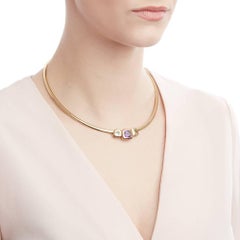 Chanel 18 Karat Yellow Gold Amethyst & Peridot Baroque Collar Necklace