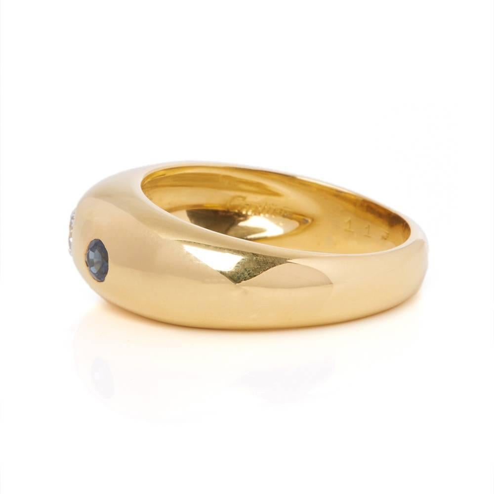 Cartier Sapphire Diamond Gypsy Ring In Excellent Condition In Bishop's Stortford, Hertfordshire
