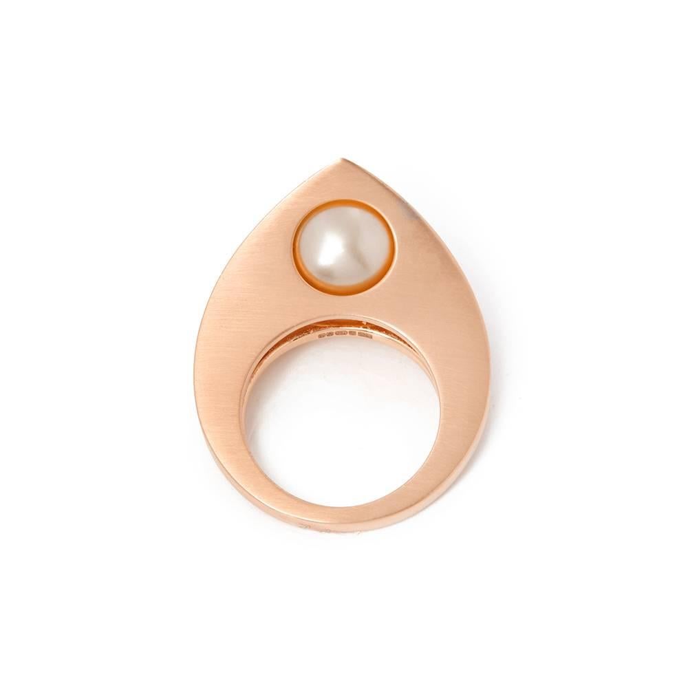 Paul Spurgeon 18 Karat Rose Gold Cultured Pearl Cocktail Ring 1