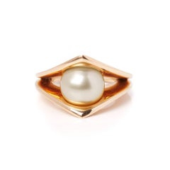 Paul Spurgeon 18 Karat Rose Gold Cultured Pearl Cocktail Ring