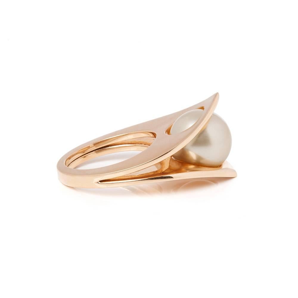 Paul Spurgeon 18 Karat Rose Gold Cultured Pearl Cocktail Ring In Excellent Condition In Bishop's Stortford, Hertfordshire
