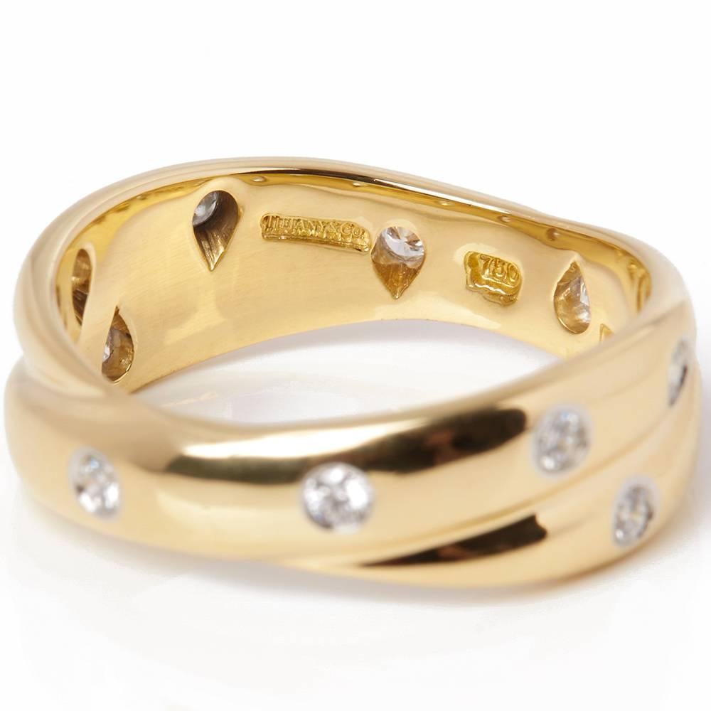 Women's Tiffany & Co. 18 Karat Yellow Gold Round Brilliant Cut Diamond Etoile Ring