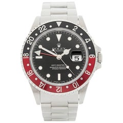 Retro Rolex Stainless Steel GMT-Master II Coke Automatic Wristwatch Ref 16710, 1995