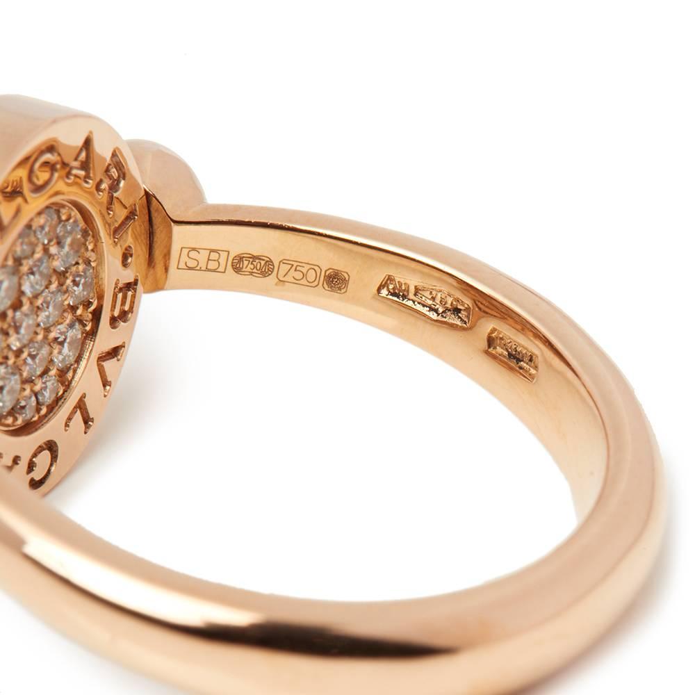 Women's Bulgari Diamond Mother-of-Pearl Flip Ring