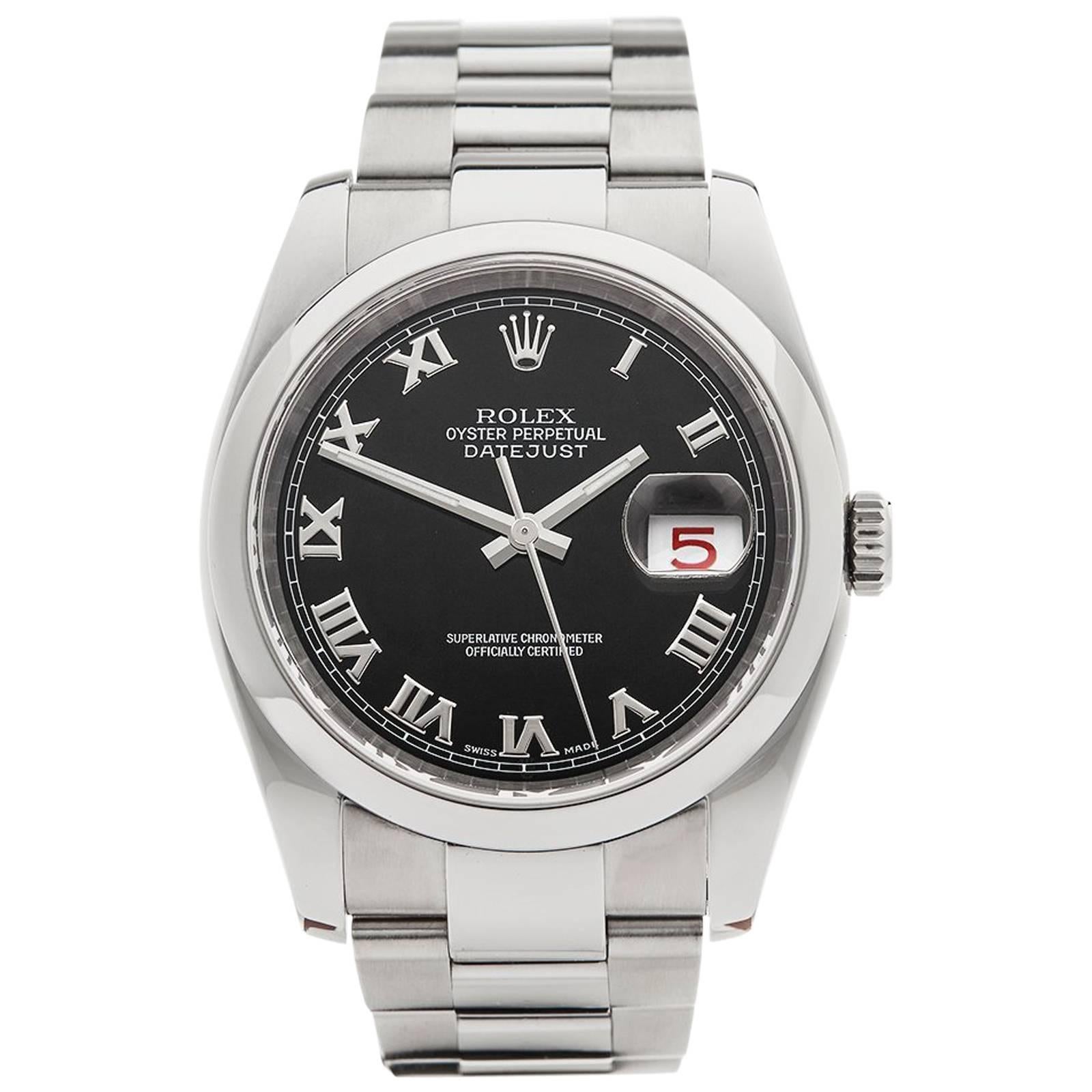 Rolex Stainless Steel Datejust Automatic Wristwatch Ref 116200, 2006