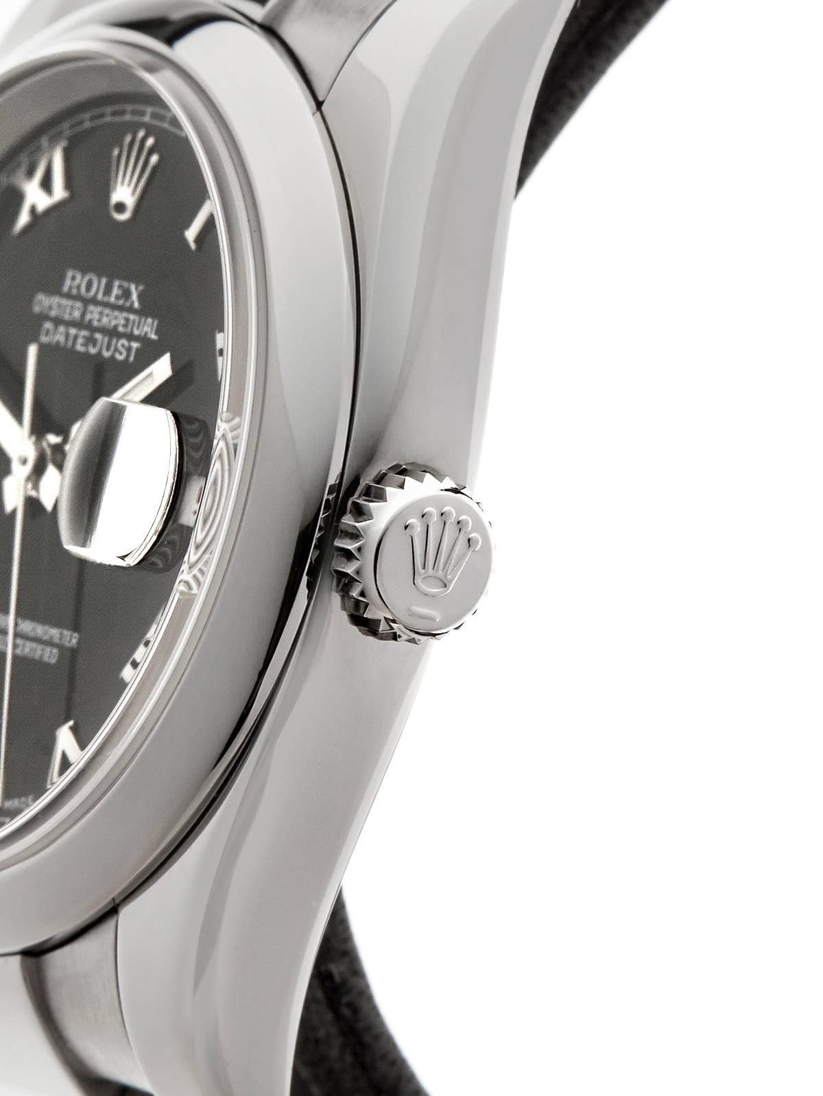 Women's or Men's Rolex Stainless Steel Datejust Automatic Wristwatch Ref 116200, 2006