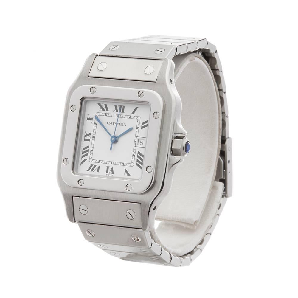 REF: W4597
MANUFACTURE: Cartier
MODEL: Santos
MODEL REF: 9172960
AGE: Circa 1990's
GENDER: Men's
BOX & PAPERS: Box Only
DIAL: White Arabic
GLASS: Sapphire Crystal
MOVEMENT: Automatic
WATER RESISTANCY: To Manufacturers Specifications
CASE MATERIAL: