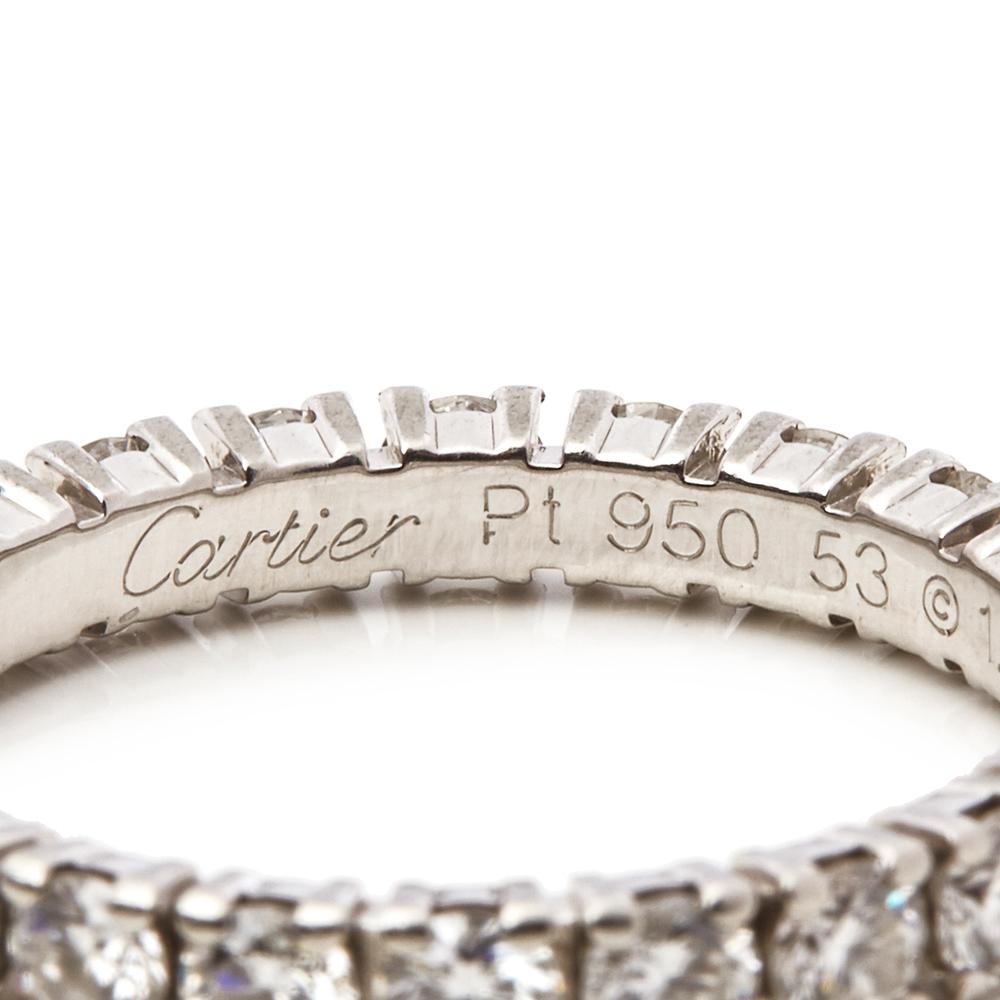 Modern Cartier Platinum 1.55 Carat Full Round Cut Diamond Destinée Eternity Band Ring
