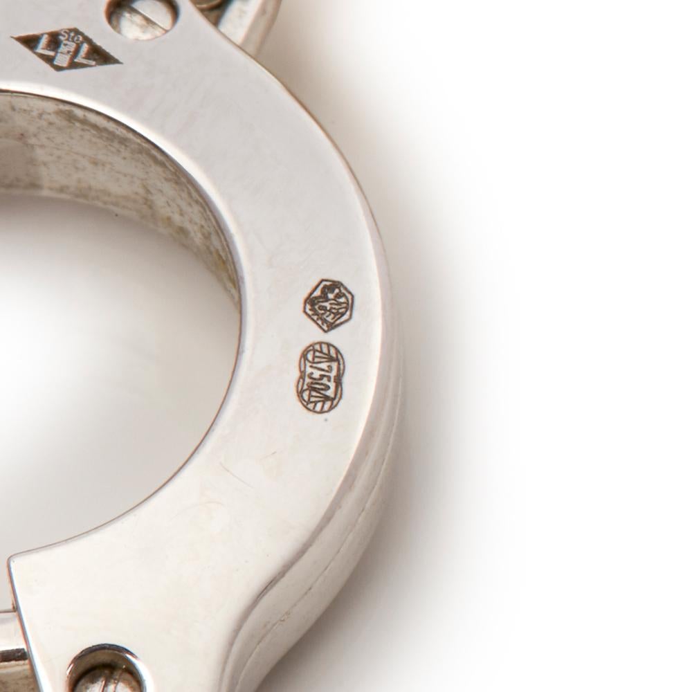Cartier 18 Karat White Gold Akoya Pearl & Round Cut Diamond Agrafe Necklace 1