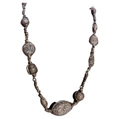 Champagne Diamond 7.41 Carats, Oxidized Sterling Silver Necklace