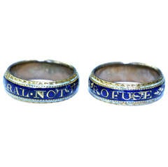 Antique 18th Century Enamel Gold Baby Rings