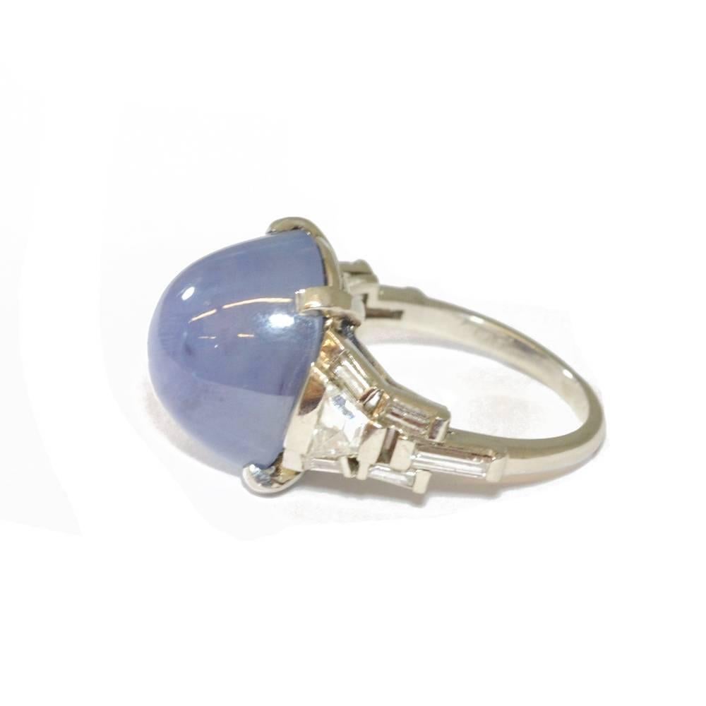 Art Deco Star Sapphire Ring In Excellent Condition For Sale In London, GB