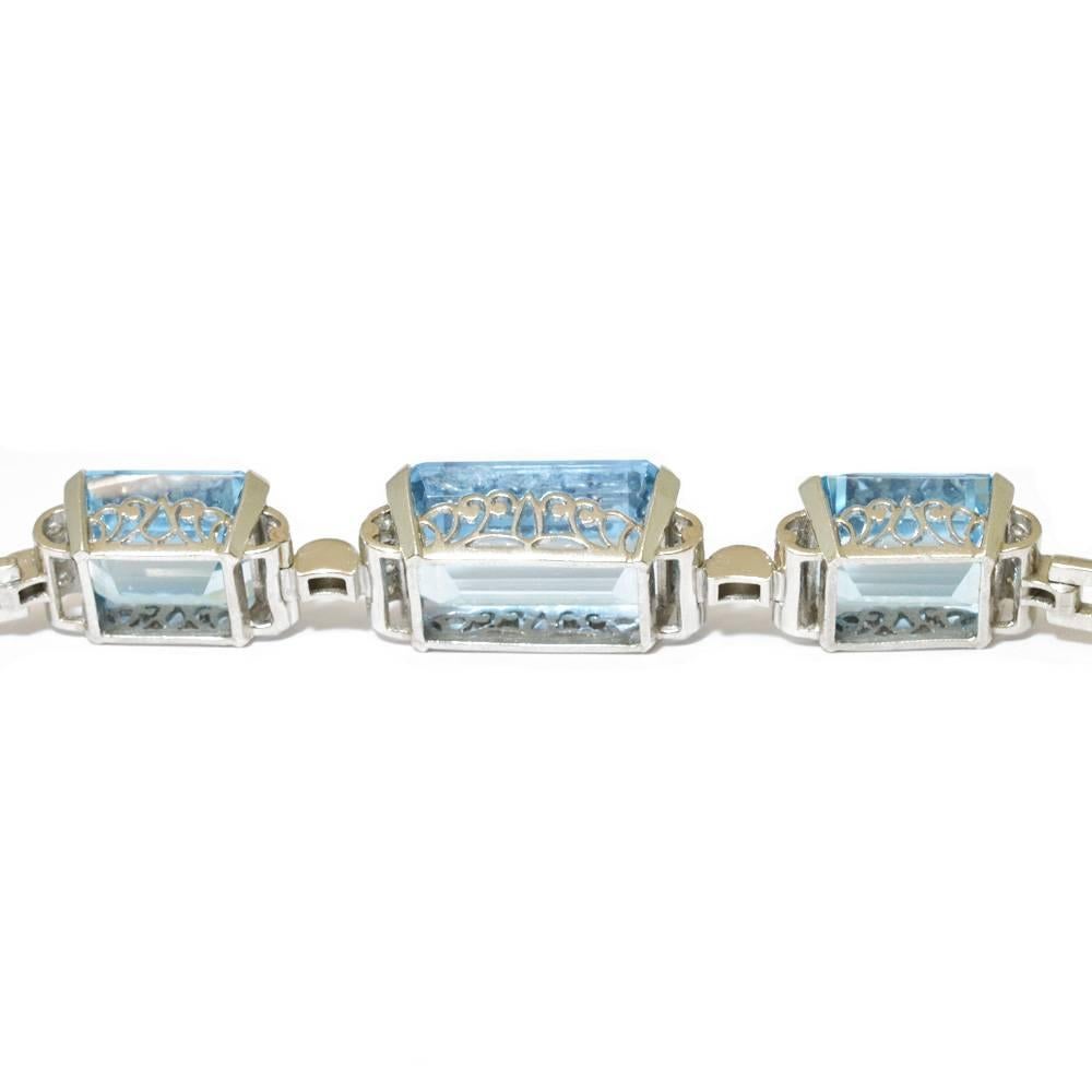 aquamarine and diamond bracelet