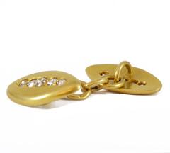 Antique Victorian Diamond Gold Set Cufflinks