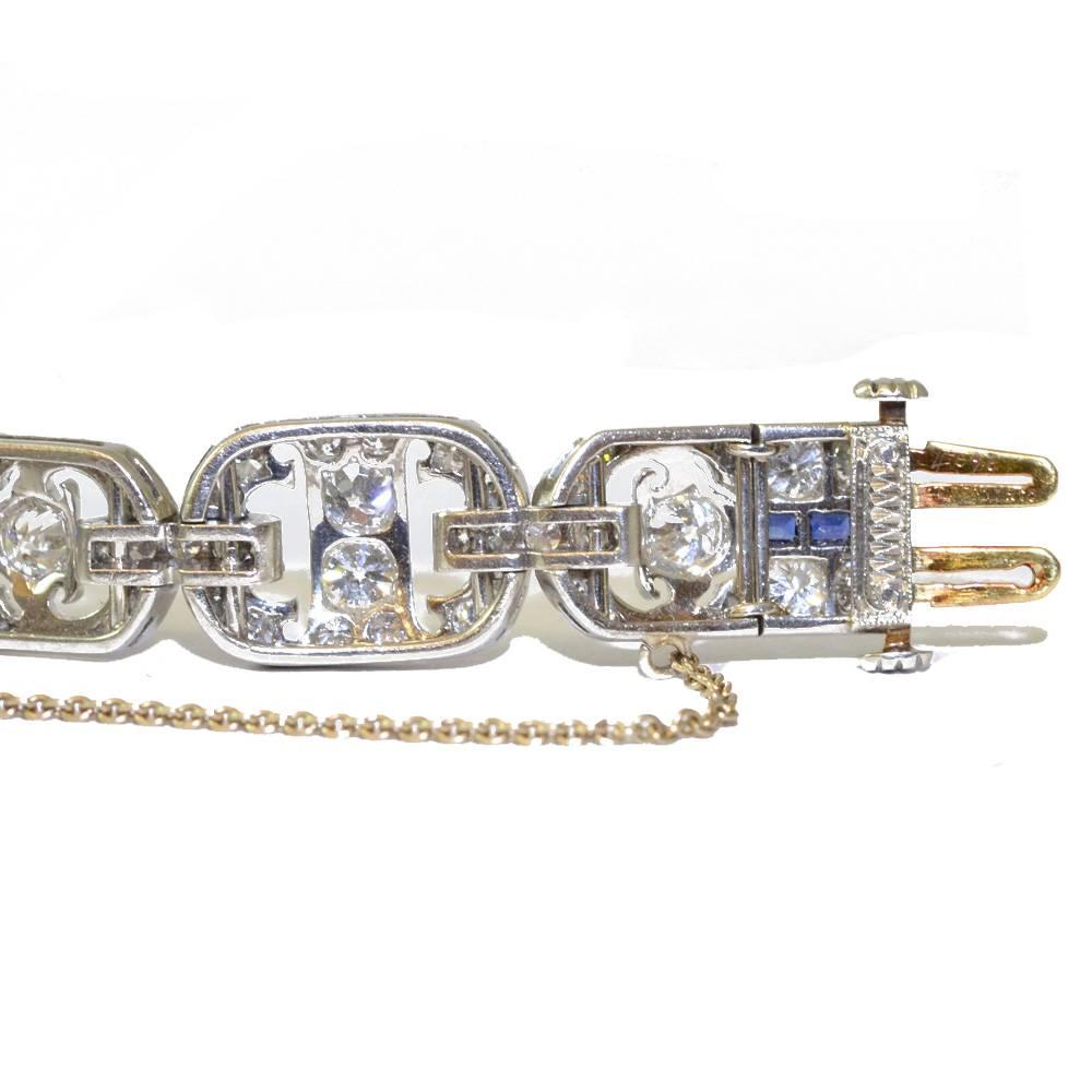 Women's Art Deco Tiffany & Co. Sapphire Diamond platinum Bracelet 