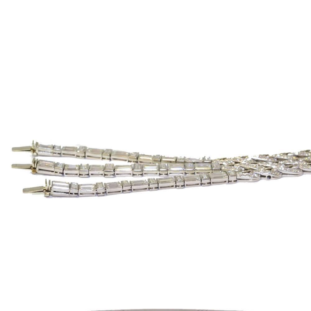 Women's Three-Row Diamond Bracelet/Necklace For Sale