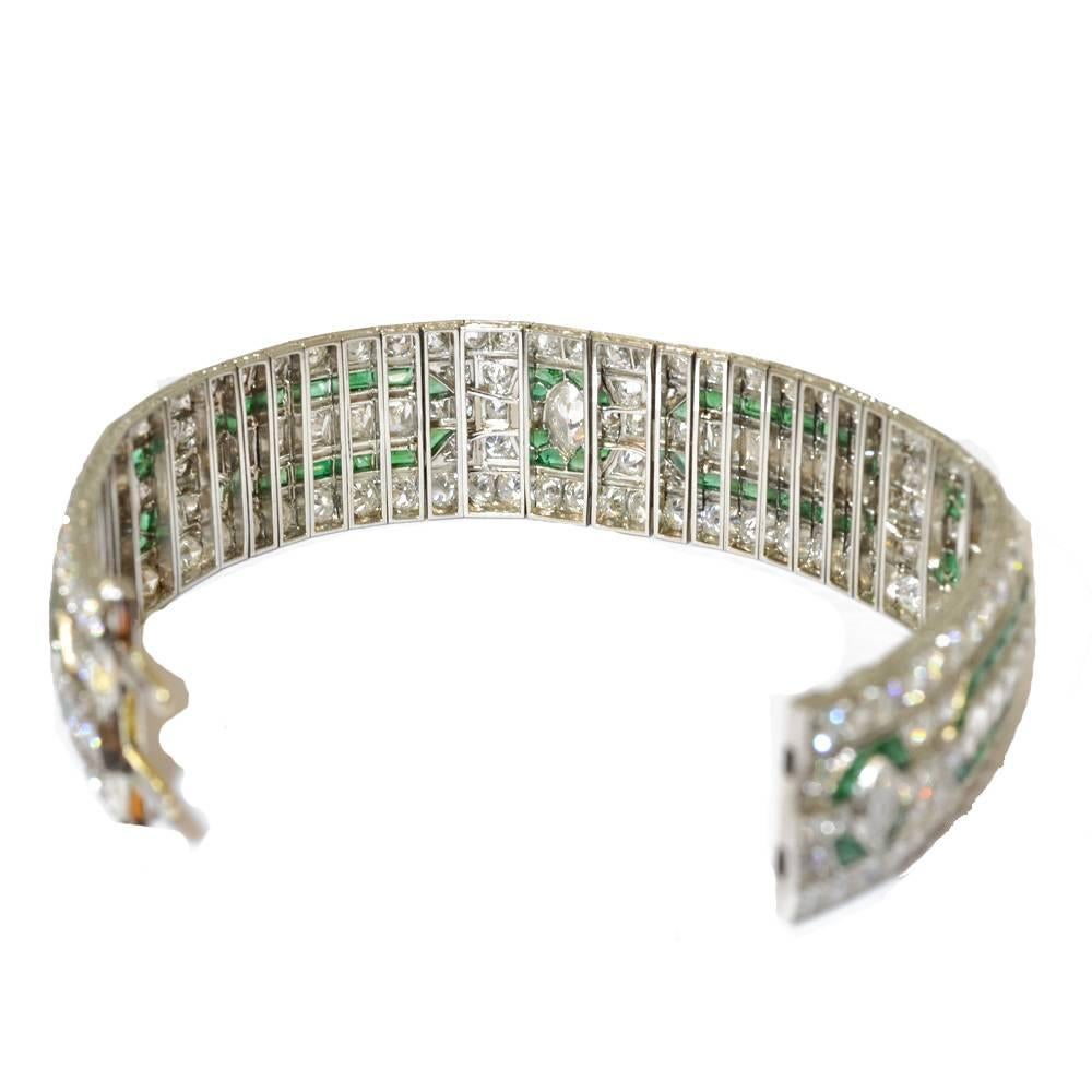 Art Deco Oscar Heyman & Brothers Emerald and Diamond Bracelet For Sale